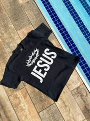 White on Black Jesus T-Shirt