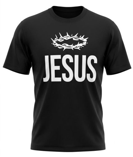 White on Black Jesus T-Shirt