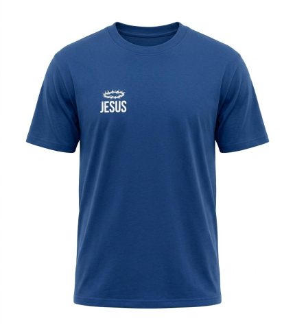 Blue Regular Size Jesus T-Shirt