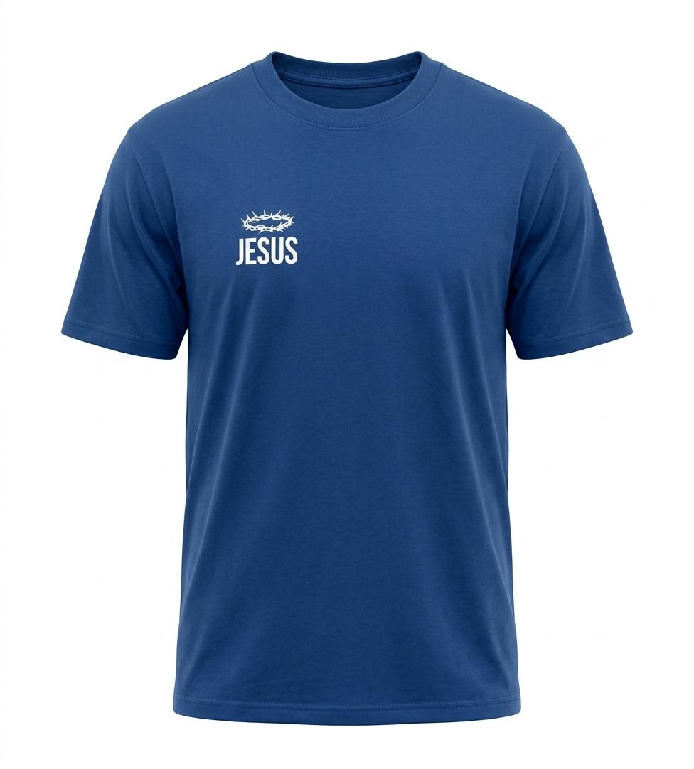 WhatsApp Image 2026-05-27 at 16.35.55 (11) Blue Regular Size Jesus T-Shirt - Image 1
