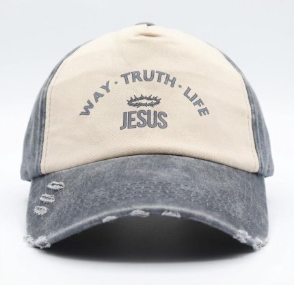 Distressed Grey Jesus Cap