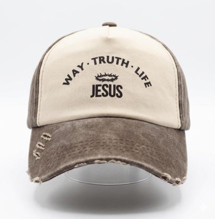 Distressed Brown Jesus Cap