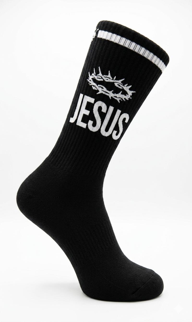 WhatsApp Image 2026-05-28 at 12.02.02 Jesus Black Socks - Image 1
