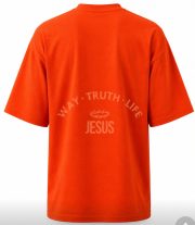 Orange Oversized Way Truth Life T-Shirt - Image 2