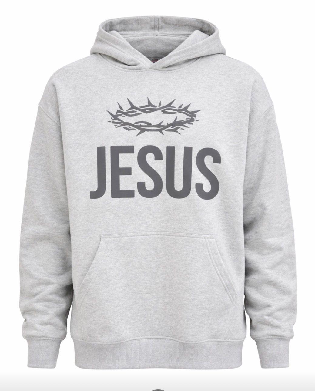 WhatsApp Image 2026-06-08 at 12.09.29 (1) Grey Jesus Hoodie - Image 1