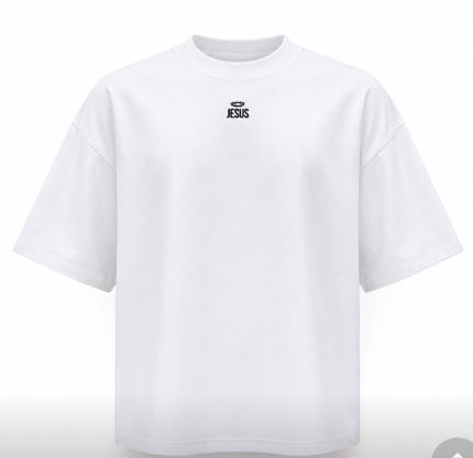 black on white Classic oversized Jesus T-shirt