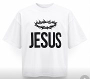 Black on white Classic oversized Jesus T-shirt